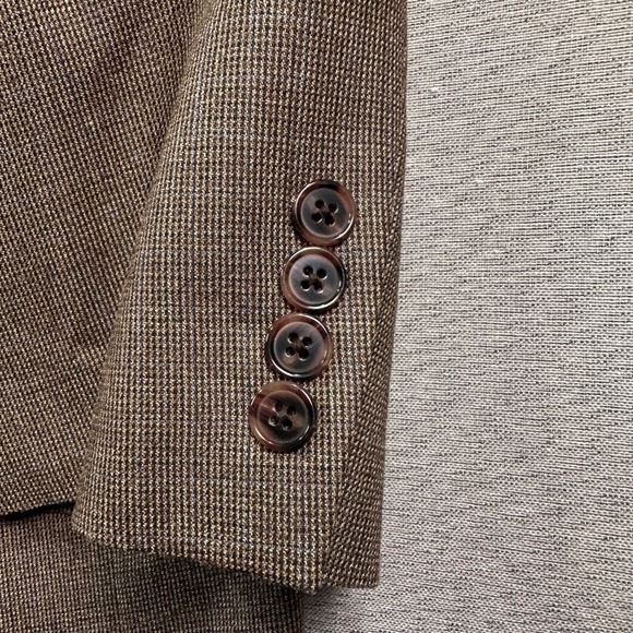 Lauren Ralph Lauren Sport Coat Blazer Mens 50R Brown Silk Wool Blend Herringbone - Picture 10 of 12